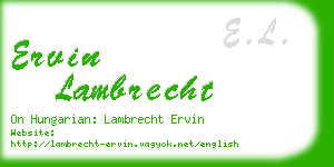 ervin lambrecht business card